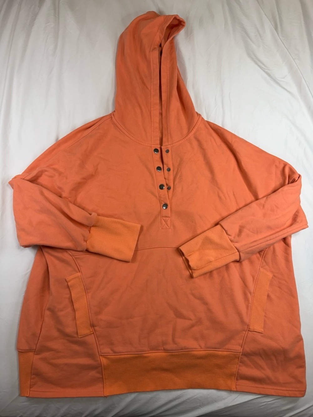 Unbranded Coral Hoodie Snap Front Sweatshirt 2XL Long Sleeve Adult